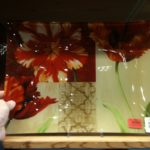 Red Flower Glass Serving Platte
